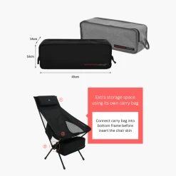 KZM Schwyz High Lightweight Chair Black -Online Camping Supplies 11 50f4835c a2cd 4640 89a6 b3b912b35f04