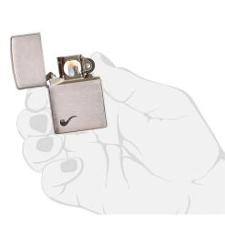 Zippo 200pl Pipe Brushed Chrome - Refillable Windproof Lighter -Online Camping Supplies 200pl 1