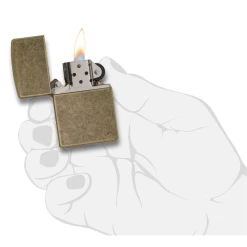 Zippo 201FB Antique Brass - Refillable Windproof Lighter -Online Camping Supplies 201FB 1