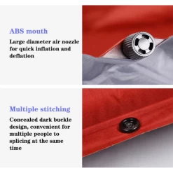 Hewolf Inflatable Mat Orange - Single/Double -Online Camping Supplies 222