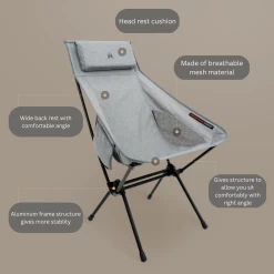 KZM Schwyz High Lightweight Chair Black -Online Camping Supplies 5 0b6dc3c8 aed4 4e0c 97f3 063d380ff7f9