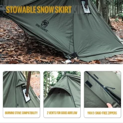 OneTigris Roc Shield Bushcraft Tent TC Version - Ranger Green -Online Camping Supplies 5 519e8a40 41e6 409c 876e 608342ba6b9f