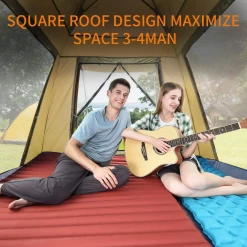 Hewolf Auto 3-4 Person Tent - Camel -Online Camping Supplies 6 4