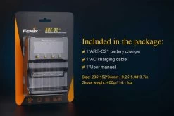Fenix ARE-C2+ 4-Slot Charger (EURO) -Online Camping Supplies ARE C1plus battery charger included 1