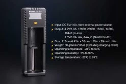Fenix ARE-X1+ Smart USB Battery Charger -Online Camping Supplies ARE X1plus battery charger specs