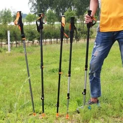 Ace Camp External Lock 3-Section Trekking Pole -Online Camping Supplies AceCamp Retractable 3Section Aluminum Alloy Mountain Climbing Hiking Walking Stick External Lock Trekking Pole 6061 nmu4
