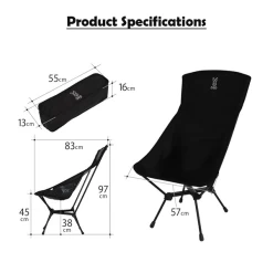 DoD High Back Compact Chair -Online Camping Supplies C1 592 BK 3 600x600 6eb11215 7856 410f bca0 985b77bc270c