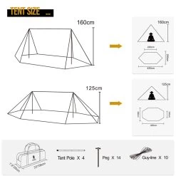 OneTigris Roc Shield Bushcraft Tent (New TC Version) -Online Camping Supplies CE BHS04 TC A 08