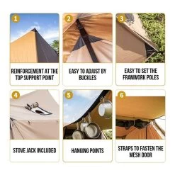 OneTigris Solo Homestead Camping Tent (TC Version) -Online Camping Supplies CE BHS06 TC A 05