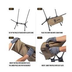 OneTigris Portable Camping Chair Large - Coyote Brown 7 OneTigris Portable Camping Chair Large - Coyote Brown -Online Camping Supplies CE ZDY03 CB 04