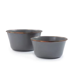 Barebones Enamel Mixing Bowl Slate - Set Of 2