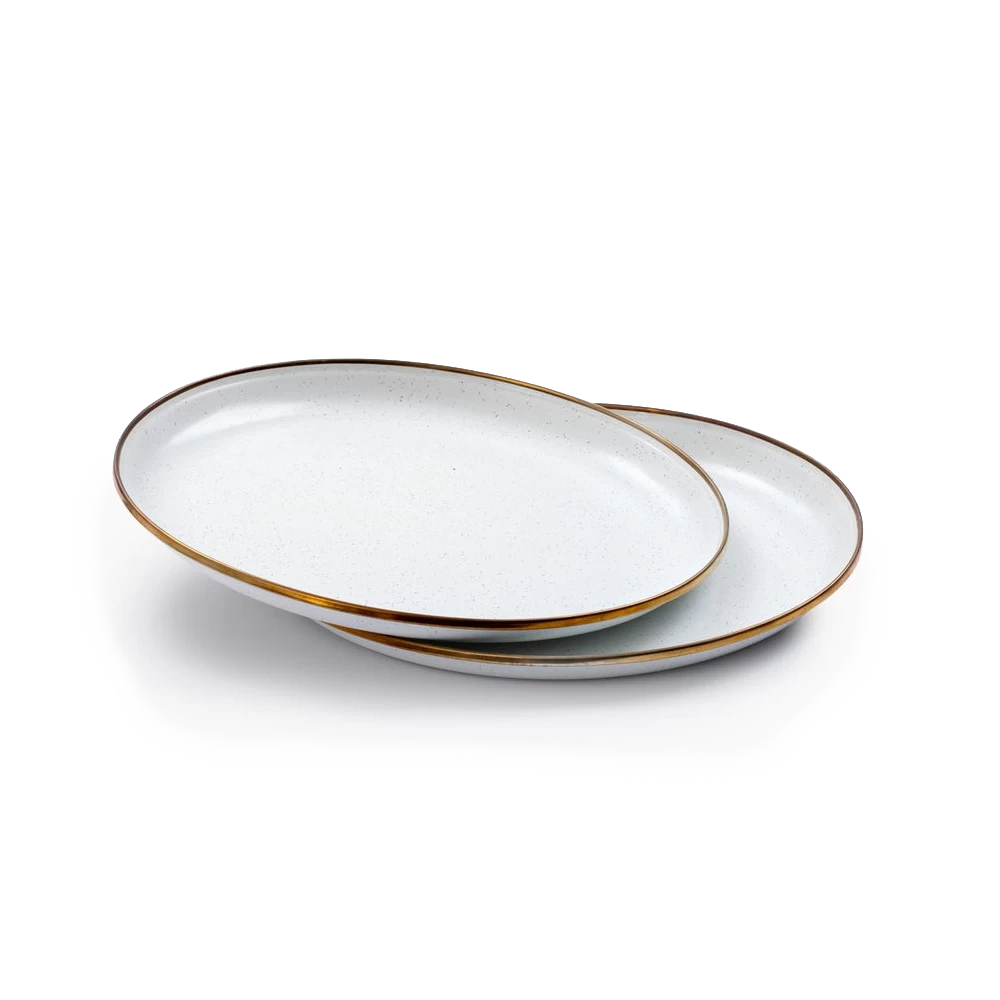 Barebones Enamel Salad Plate - Set Of 2 5 Barebones Enamel Salad Plate - Set Of 2 - Image 3