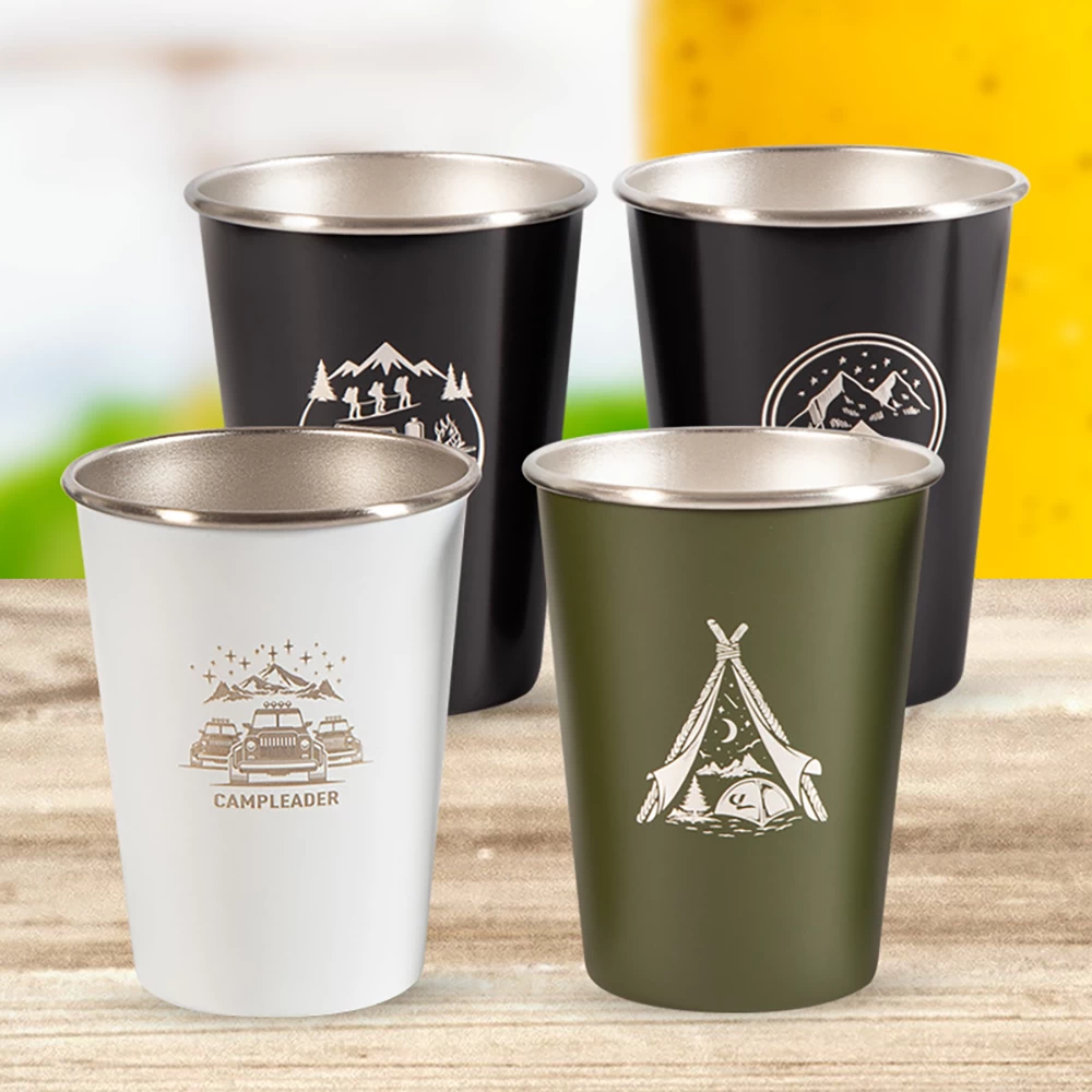 Camp Leader 4 Pcs Stainless Steel Cup - White 4 Camp Leader 4 Pcs Stainless Steel Cup - White - Image 2