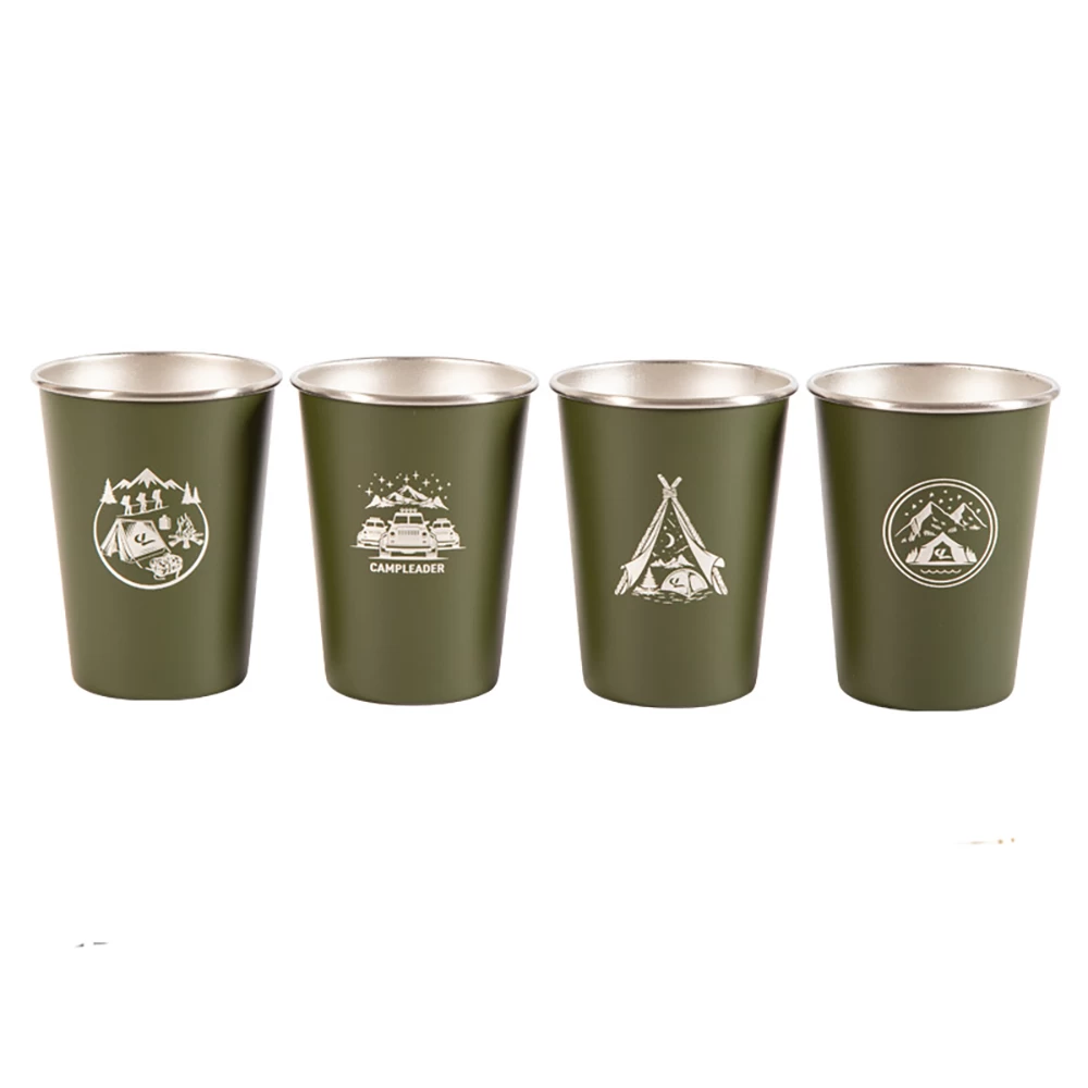 Camp Leader 4 Pcs Stainless Steel Cup - Green 3 Camp Leader 4 Pcs Stainless Steel Cup - Green