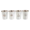 Camp Leader 4 Pcs Stainless Steel Cup - White