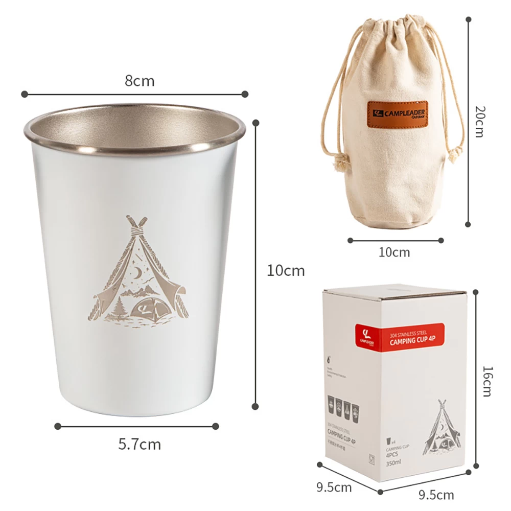 Camp Leader 4 Pcs Stainless Steel Cup - White 8 Camp Leader 4 Pcs Stainless Steel Cup - White - Image 6