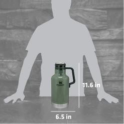Stanley Classic Vacuum Growler 2QT Hammertone Green -Online Camping Supplies ClassicVacuumGrowler2QT 04