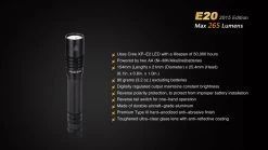Fenix E20 XP-E2 LED Flashlight (2015 EDITION) -Online Camping Supplies E202015 14 E 99839 98925.1443050098