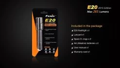 Fenix E20 XP-E2 LED Flashlight (2015 EDITION) -Online Camping Supplies E202015 15 E 02507 78159.1443050098
