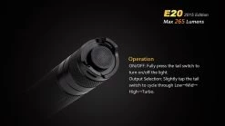 Fenix E20 XP-E2 LED Flashlight (2015 EDITION) -Online Camping Supplies E202015 6 E 22843 66149.1443050098