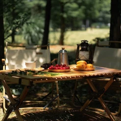 Hewolf Foldable Large Wooden Egg Roll Table -Online Camping Supplies HW J2097 04