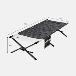 KZM Wide Black Cot -Online Camping Supplies K8T3C005 4