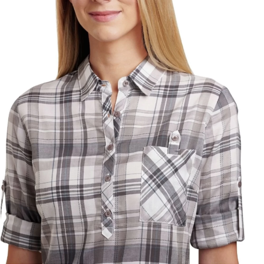 Kuhl Woman Spektra Plaid LS Shirt - Storm 4 Kuhl Woman Spektra Plaid LS Shirt - Storm - Image 2