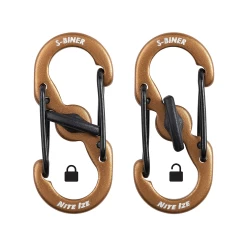 Nite Ize S-Biner® MicroLock® Aluminum - 5 Pack Coyote -Online Camping Supplies LSBMA 29BG 5R7 4
