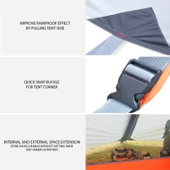 Hewolf 2 Person Double Layer Aluminum Pole Tent -Online Camping Supplies MON 1595 GRN 10