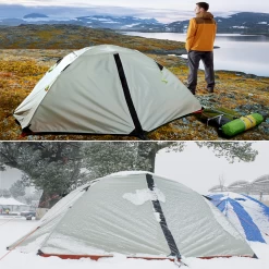 Hewolf 2 Person Double Layer Aluminum Pole Tent -Online Camping Supplies MON 1595 GRN 8