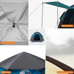 Hewolf 3-5 Person Automatic System Large Outdoor Camping Tent -Online Camping Supplies MON 1789 BLU 7