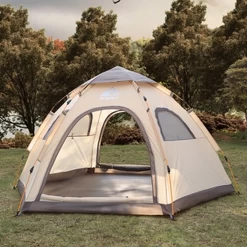 Hewolf 3-5 Person Automatic System Large Outdoor Camping Tent -Online Camping Supplies MON 1789 TAN 2