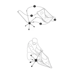 Camp Leader Ultra-light Portable Swivel Camping Chair -Online Camping Supplies MON28 GY 6