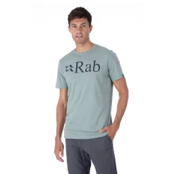 Rab Stance Logo SS Tee Men's Silverpine S -Online Camping Supplies QCB 08 SI 03