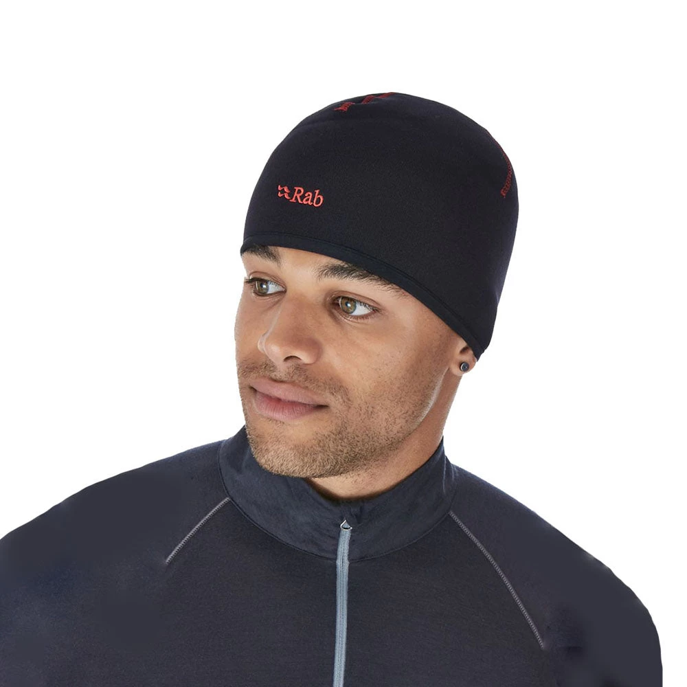 Rab Powerstretch Beanie - Black/Red Logo 4 Rab Powerstretch Beanie - Black/Red Logo - Image 2