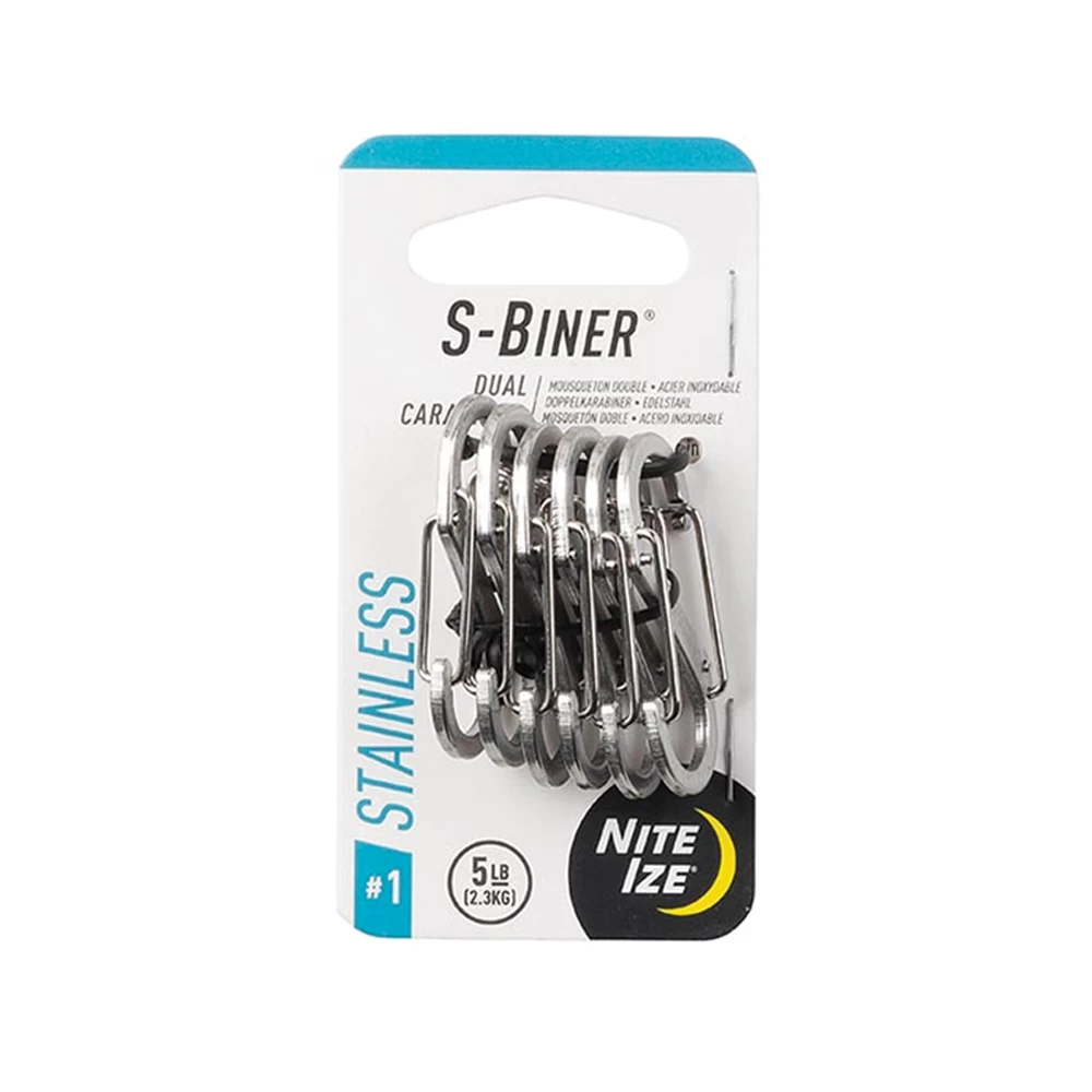 Nite Ize S-Biner® Stainless Steel Dual Carabiner #1 - 6 Pack - Stainless 3 Nite Ize S-Biner® Stainless Steel Dual Carabiner #1 - 6 Pack - Stainless