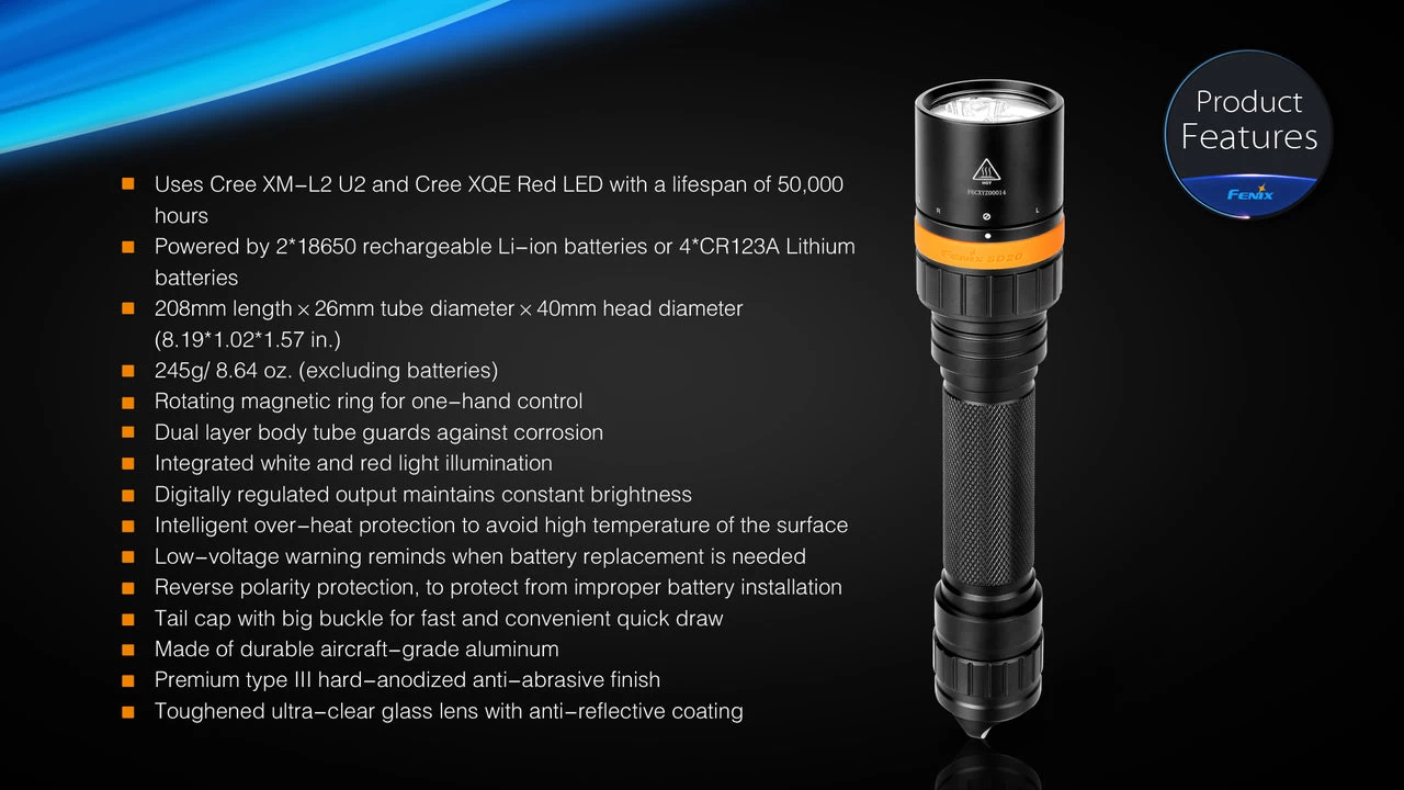 Fenix SD20 LED Diving Light 4 Fenix SD20 LED Diving Light - Image 2