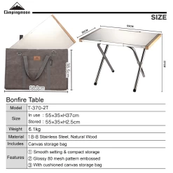 Campingmoon Bonfire Foldable Table -Online Camping Supplies T 370 2T 5