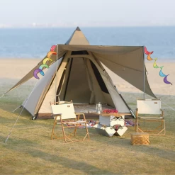 Vidalido 3 - 4 Person Automatic Teepee Tent -Online Camping Supplies TV 063 TAN 8