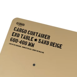 Cargo Container Small Camping Table End Table -Online Camping Supplies beige closeup