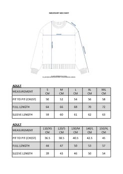 KZM Proud Owner Sweater-ADULTS -Online Camping Supplies sizechart