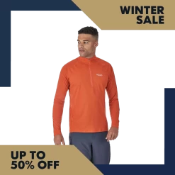 Rab Pulse Long Sleeve Zip - Firecracker