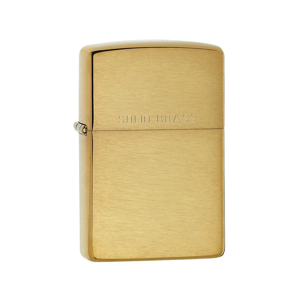 Zippo 204 Brushed Solid Brass - Refillable Windproof Lighter 4 Zippo 204 Brushed Solid Brass - Refillable Windproof Lighter - Image 2