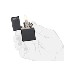 Zippo 218ZL Black Matte With Zippo Logo - Refillable Windproof Lighter -Online Camping Supplies zippo 218zl 5