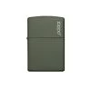 Zippo 221ZL Green Matte With Zippo Logo - Refillable Windproof Lighter -Online Camping Supplies zippo 221ZL
