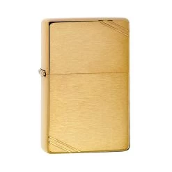 Zippo 240 Brushed Brass Vintage With Slashes -Online Camping Supplies zippo 240 2