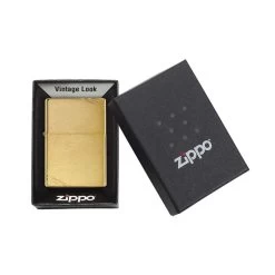 Zippo 240 Brushed Brass Vintage With Slashes -Online Camping Supplies zippo 240 4